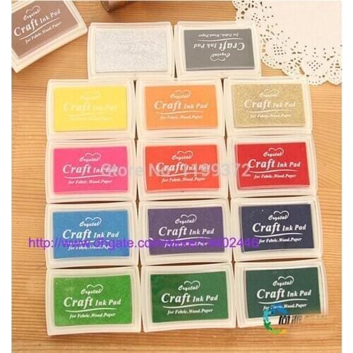 DHL Free Shipping 500pcs Multi Color 15 colors DIY Work Oil Gradient Stamp Set Big Craft Ink Pad Inkpad Craft Paper