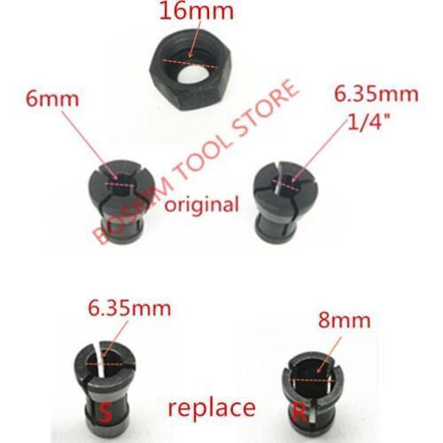 Collet Nut chuck for MAKITA 6.35mm 8mm RP0900 RT0700C RT0700CX3 RT0700CX2 3621 3621A 3620 MT361 763636-3 763637-1 1/4" router