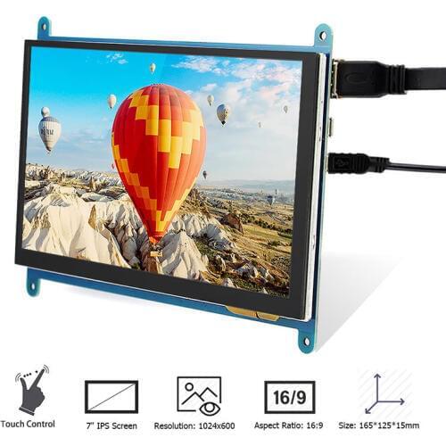 Raspberry Pi 4B Display 7 Inch Capacitive Touch Screen 1024X600 HD LCD Monitor 7inch RPI Display for Raspberry Pi 3B