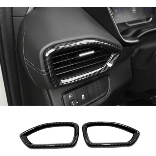 For Hyundai Santa FE 2018 2019 ABS Carbon Left Right Air Conditioner Outlet AC Vent Cover Trim Car Styling Accessories 2Pcs