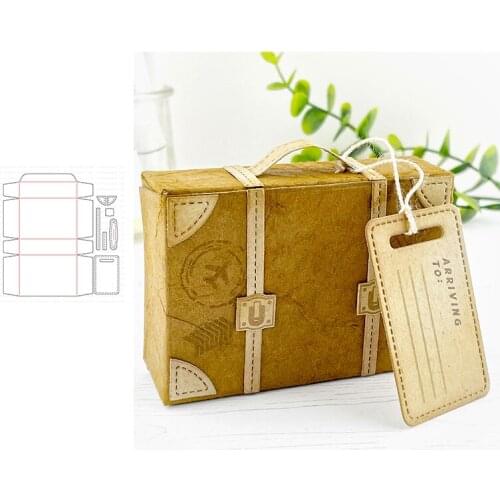 Travel Suitcase Die Cutting Dies Scrapbook Diary Decoration Stencil Ebossing Template DIY Greeting Card Make Albums New 2021