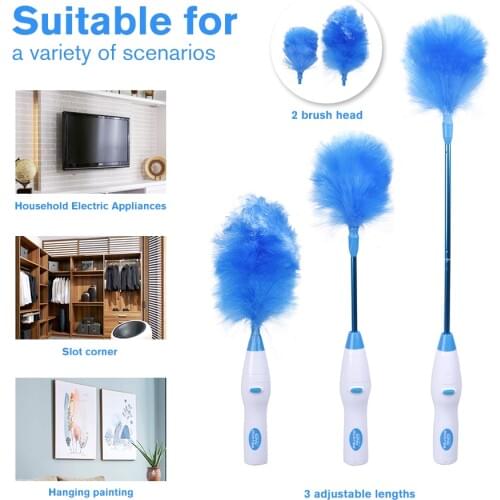 Electric Adjustable Feather Dirt Dust Brush Vacuum Cleaner Blinds Furniture Window Bookshelf Cleaning Tool Brush