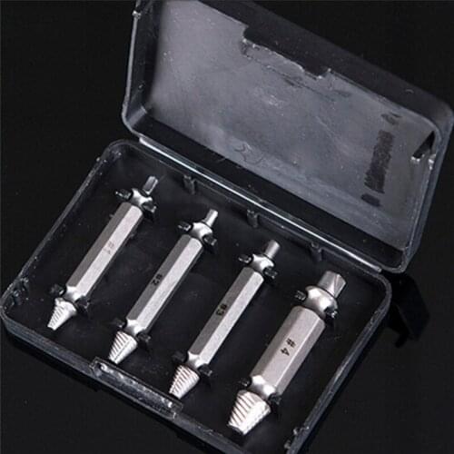 4Pcs New Durable Carpentry Screw Extractor Drill Bits Easy Out Guide Set Remove Broken Bolt Set Hand Tool 1# 2# 3# 4