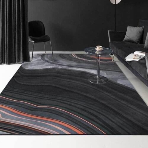 Abstract Gradient Pattern Area Rugs Living Room Sofa Non-Slip Floor Mats Black Gray Marble Printed Bedroom Kids Play Tent Carpet