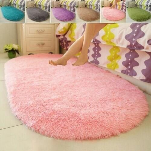 Hot Cute Oval Carpet Floor Mats Home Living Room Bedroom Carpet Bedside Carpet Bed Front Blanket