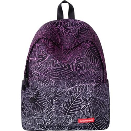 Hot Sale Leaves printing girls boys backpack bags school backpacks men women travel backpacks PINK color