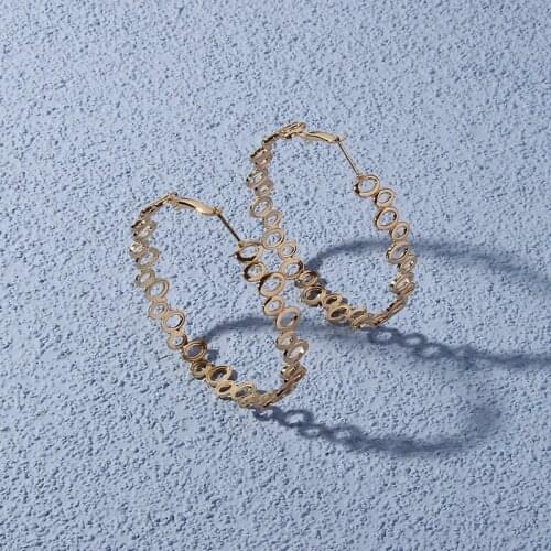 Metal Circle Hollow Drop Earrings Geometric Chain Dangler Elegant Eardrop Women Earrings Accessories Girl Gift For Friends