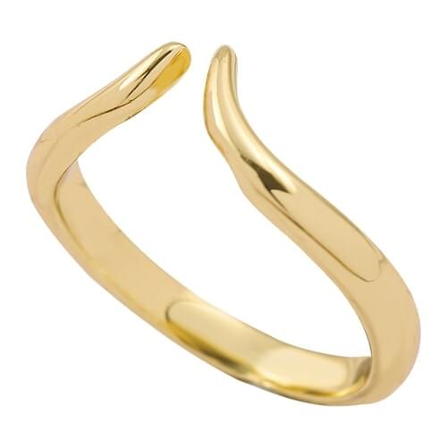 Minimalist Gold Metal Stackable Open Rings for Women Elegant Geometric Bone Finger Ring Female Party Wedding Jewelry