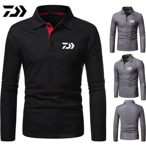 Daiwa Men Winter Warm Fishing Sweatshirt Men Fishing Shirt Coat Fishing T Shirt Men Sport Wear Fishing Long Sleeve Polo Shirt