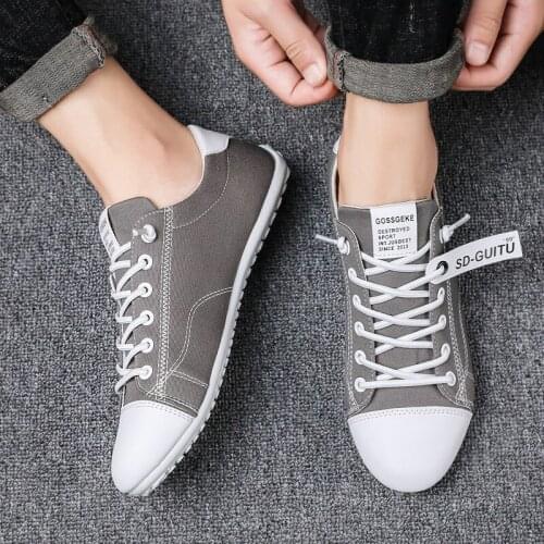 New Men Canvas Shoes Breathable Casual Shoes Mixed Colors Loafers Shoes Lace-up Lightweight Sports Shoes Popular Student Shoes