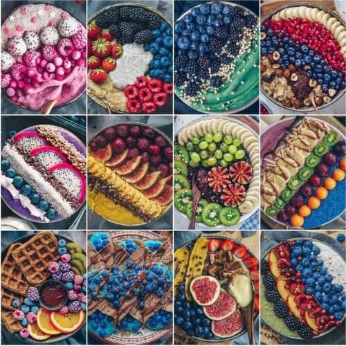 CHENISTORY Painting By Numbers Fruit Made Dish Drawing On Canvas Handpainted Gift Picture By Number Kits Home Decor