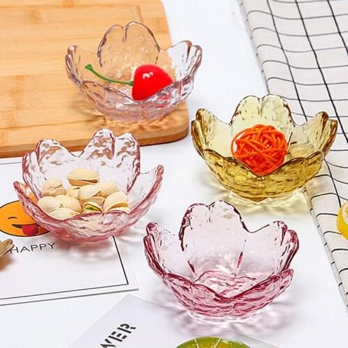 Pink glass cherry blossom dish seasoning dipping dish soy sauce dish Dishes set glass sauce dish small dish vinegar dish