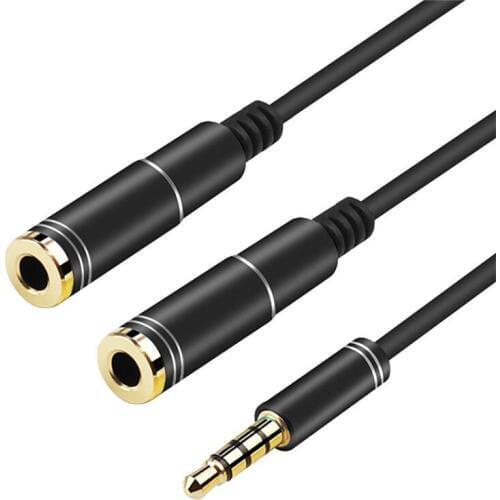 Stereo Audio Splitter Cable 3.5mm Male to 2 Female Cable 2 Mic Plugs Adapter Extension Cable Portable Connector Digital Part
