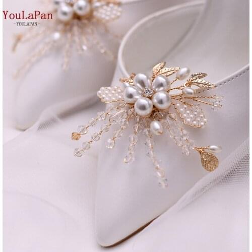 YOULAPAN X06 Shoe Clip High Heel Buckle 2Pcs Bridal Wedding Shoes Buckle Crystal Rhinestones Flower Clips Shoes Accessories