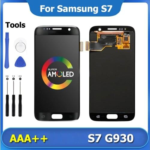 AAA+ S7 G930 LCD Screen For Samsung Galaxy S7 SM-G930F Super AMOLED Pantalla Touch Screen Digitizer Assembly Screen Replacement