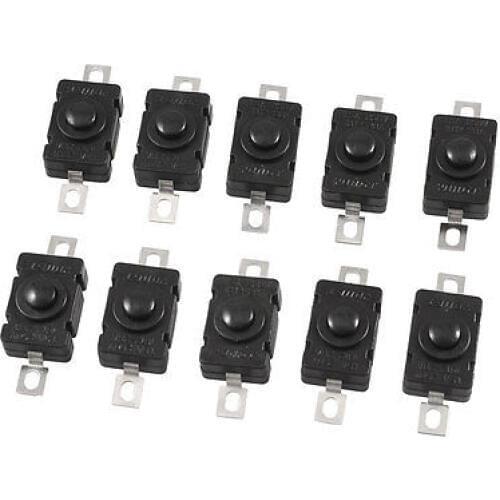 10 x Torch Flashlight Self Lock SPST Push Button Switch AC/DC 250V 1.5A