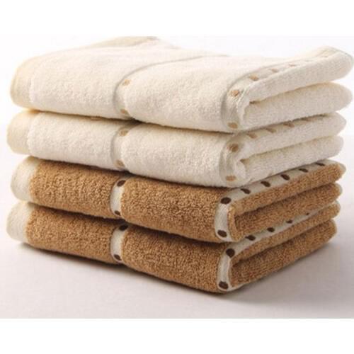 100% Cotton High Quality Face Care Bath Towels For Adults 80*34cm White And Beige