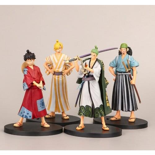 18cm Anime One Piece Action Figure Toys Luffy Zoro Usopp Sanji Collectible Model Cartoon Doll Kids Toys Gifts