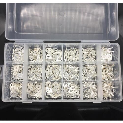 18 types 490pcs terminals Cold pressing bare terminal box of Y type U type O type wiring round fork bare copper wire end of nose