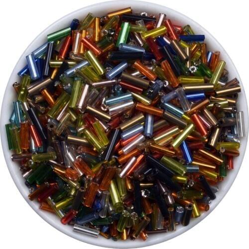 27 colors 2x6mm 500pcs SILVER LINED Czech Glass Seed Spacer Tube beads For jewelry making DIY BL6MMG01X