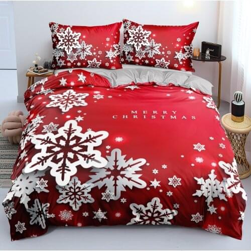 3D Duvet Cover and Pillowcase(s) Christmas Quilt Covers Set Bedding Sets 3-Piece King Bed Linens Beddings