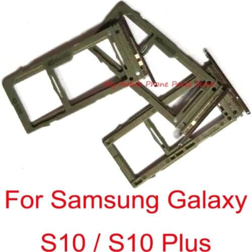 1 Sim Single Sim Card Tray For Samsung Galaxy S10 G973F G973 / S10 Plus S10+ G975 G975F Micro SD Card Holder Reader Adapter