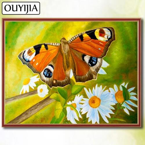 5D DIY Diamond Painting Full Square Butterfly Animals Flowers Bird Diamond Mosaic OUYIJIA Picture Of Rhinestones Embroidery Sale