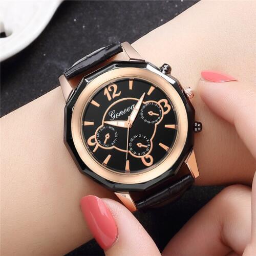 Leather Straps Quartz Watch Geneva Women Dress Watches Famous Casual Brand Luxury Watch Womens Ladies Clock reloj mujer femme
