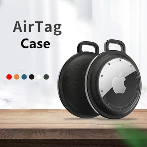 Luxury Dermatoglyph Case For Apple Airtags Hard Protect Sleeve GPS Device Air Tag Pet Anti-lost Anti-Scratch Cover With Keychain