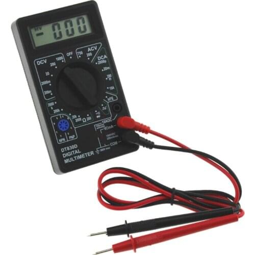 Digital Multimeter with Buzzer Voltage Ampere Meter Test Probe DC AC LCD New