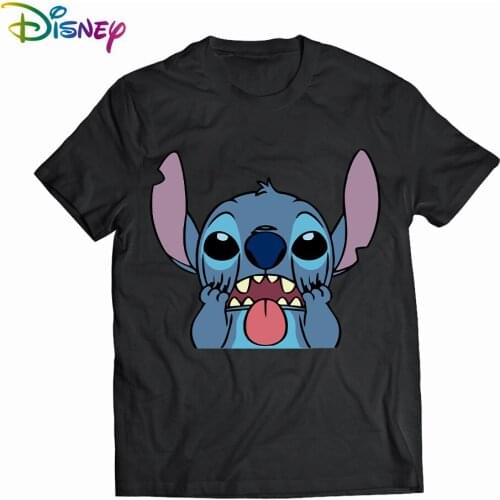 Disney Lilo & Stitch Mens Woman T-shirts cotton graphic t shirts Summer Short sleeve tee anime tshirt womens t-shirt 2021 Tops