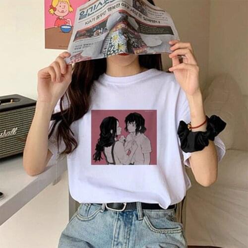 Anime Demon Slayer T Shirt Men Kawaii Kimetsu No Yaiba Graphic Tees Tanjirou Kamado Unisex Tops Girlfriends Outfit Gift