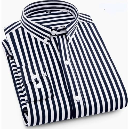 Мужские полосатые рубашки HANQIU China At AliExpress