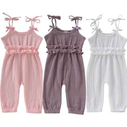 Fashion Kid Baby Girl Clothes Ruffles Jumpsuit Romper Playsuit Summer Sleeveless Lovely Baby Girl Clothing Outfit