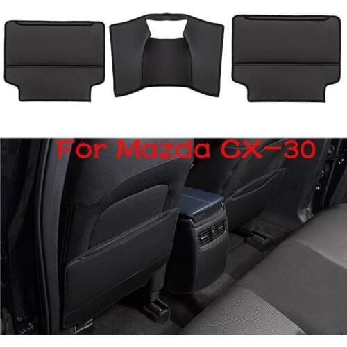 Car Rear Seat Anti-kick Pad Rear Air Outlet Dirt-resistant Leather Pad For Mazda CX30 CX-30 2020 2021 Car Accessories