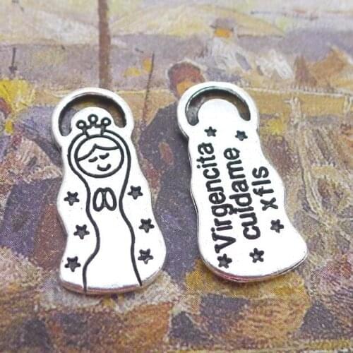 15PCS/Lot 22mm*10mm Antique Silver Color Dolls Charm Pendants For Jewelry Making DIY Handmade Craft