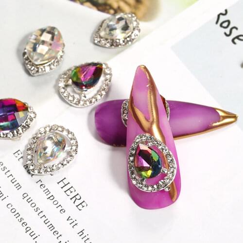 LEAMX 10pcs new nail rhinestone 3D flash design nail art decoration various types of nail accessories