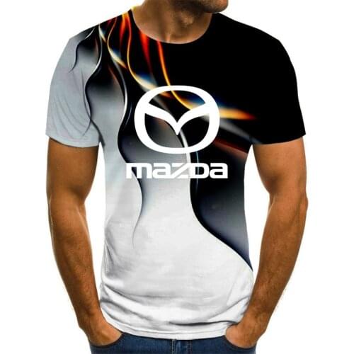 2021 Summer Mens Mazda Logo Outdoor Sports Short-sleeved 3DT Shirt Top Custom Casual T-shirt Solid Color Childrens T-shirt