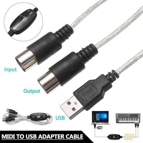 MIDI Interface to USB Cable Converter Connector Computer to Instrument Music Keyboard Cables Adapter for Windows PC/Laptop