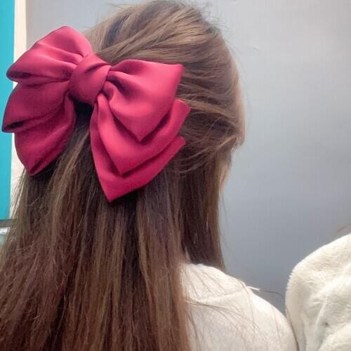 Korean Fashion Fabric Big Bow Hair Pin Hair Clips Handmade Ribbon Bows Hairpins Barrettes Hairgrip Accessories for Women