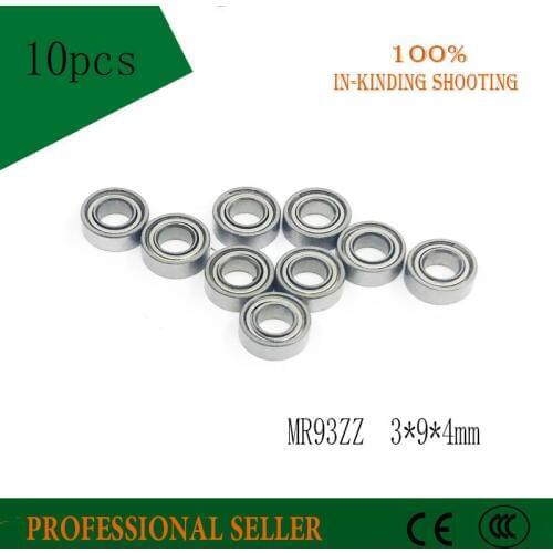MR93ZZ Bearing ABEC-1 (10PCS) 3*9*4 mm Miniature MR93 ZZ Ball Bearings R-930ZZ Y04 MR93Z P0