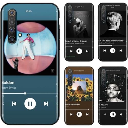 Android music player For OPPO Find X3 X2 K5 K3 R17 R15 R9S F19 F15 F11 F9 F7 F5 Neo lite Pro Black Soft Phone Case