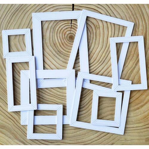 Card Album Frame Set Metal Cutting Dies Decorative Scrapbooking Steel Craft Die Cut Embossing Paper Cards Photo Stencils Dies