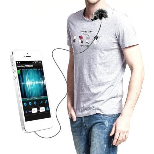 Commlite Lapel Phone Microphone Lavalier Omnidirectional Condenser Clip-on Mic for iPhone Smartphone Mobile Video Record