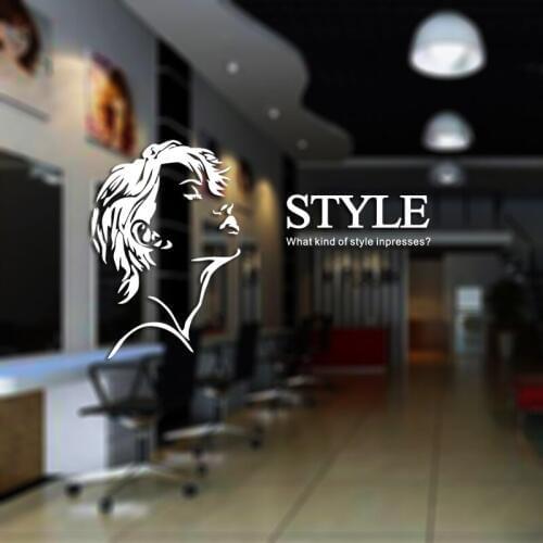 Hair Salon Sticker Beauty Salon Sex Girl Decal Haircut Posters Vinyl Wall Art Decals Decor Windows Decoration Mural M0015