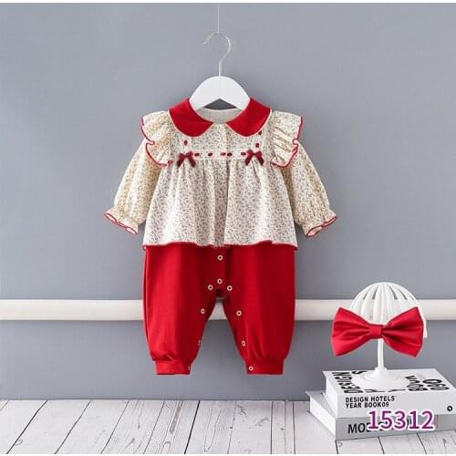 2021 New Baby Girls Long Sleeve Jumpsuit One-Piece Newborn Girl Romper Outfits Floral Toddler Clothing Infant Baby Overalls 0-2Y