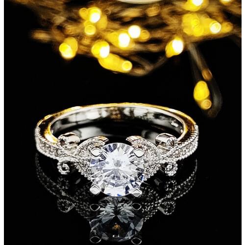 2021 new vintage halo 925 sterling silver engagement ring africa bridal for women lady anniversary gift jewelry wholesale R5412