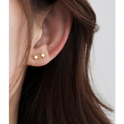 XIYANIKE 925 Sterling Silver Korean New Trendy Star Earring Women Simple Small Temperament Fashion All-match Jewelry Accessories