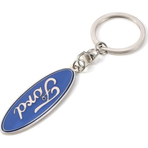 Couple Creative Gift 8 word long chain styling keyring for Ford logo metal car keychain 4S auto accessories pendant key rings