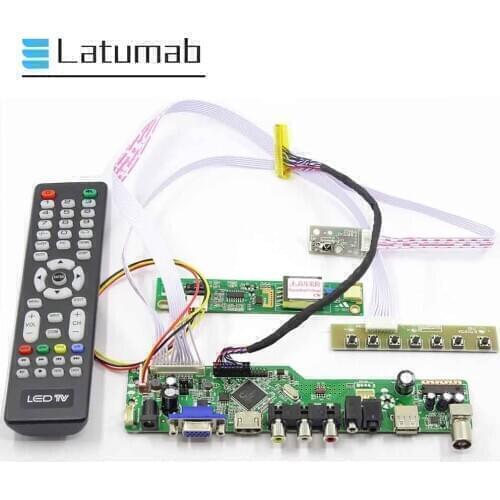 Latumab Driver Board for N140A1-L01 / N140A1-L02 LVDS 14" Screen Display Matrix TV+HDMI+VGA+USB 1280×768 Controller Board
